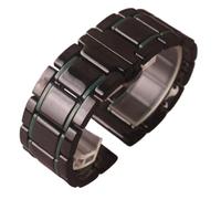 THBGTCNQ Keramik-Uhrenarmband mit Schnellverschluss, universelles Ersatzarmband, schwarz mit goldrotem Armband, 20 mm, 21 mm, 22 mm, 23 mm, 24 mm, for Damen und Herren(Black with green,20mm)