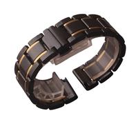 THBGTCNQ Keramik-Uhrenarmband mit Schnellverschluss, universelles Ersatzarmband, schwarz mit goldrotem Armband, 20 mm, 21 mm, 22 mm, 23 mm, 24 mm, for Damen und Herren(Black with gold,20mm)