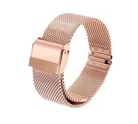 THBGTCNQ Mesh-Uhrenarmband aus Edelstahl 12 mm 14 mm 16 mm 18 mm 20 mm 22 mm Armband Metall Schnellverschluss 17 mm 19 mm 21 mm 24 mm Band Universal Loop-Armband(Rose Gold,16mm)