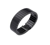 THBGTCNQ Uhrenarmband aus Edelstahl, 18 mm, 20 mm, 22 mm, elastisches Stretch-Uhrenarmband, flexibles modisches Metall-Universal-Uhrenarmband(Black,22MM_L)