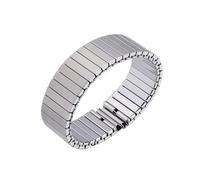 THBGTCNQ Uhrenarmband aus Edelstahl, 18 mm, 20 mm, 22 mm, elastisches Stretch-Uhrenarmband, flexibles modisches Metall-Universal-Uhrenarmband(Silver,20MM_L)