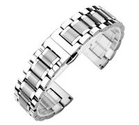 THBGTCNQ Uhrenarmband aus Edelstahl, 20 mm, 21 mm, 22 mm, Universal-Gliederarmband, Herren- und Damenarmband, Metallarmband, Uhrenzubehör(Silver,20mm)