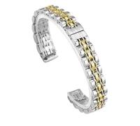 THBGTCNQ Uhrenarmband aus Edelstahl for Damen, universelles Ersatzarmband(Silver Gold,11mm)