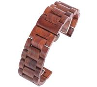 THBGTCNQ Uhrenarmband aus Holz, 20 mm, 22 mm, Unisex, Ersatz-Schnellverschluss-Armband, klassisches Vintage-Armband for Smartwatch, traditionelle Uhr(Dark red,20mm)