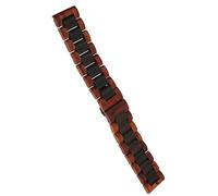 THBGTCNQ Uhrenarmband aus Holz mit Schnellverschluss-Faltschließe aus Edelstahl, Unisex(Red black,20mm)