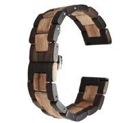 THBGTCNQ Uhrenarmband aus Holz, Schnellverschluss, Faltschließe aus Edelstahl, universelles Ersatzarmband(Black brown,20mm)