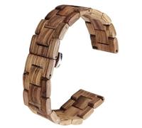 THBGTCNQ Uhrenarmband aus Holz, Schnellverschluss, Faltschließe aus Edelstahl, universelles Ersatzarmband(Brown,22mm)