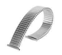 THBGTCNQ Uhrenarmband aus Metall, elastisch, 12 mm, 14 mm, 16 mm, 18 mm, 20 mm, Stretch-Dehnung, Edelstahl, Uhrenarmband for Herren und Damen, Armband-Zubehör(Silver,14mm)