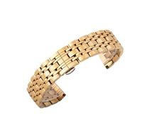 THBGTCNQ Uhrenarmband, Ersatzarmband aus Edelstahl, Unisex, Faltschließe aus Metall(Gold,10mm)