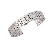 THBGTCNQ Uhrenarmband, Ersatzarmband aus Edelstahl, Unisex, Faltschließe aus Metall(Silver,10mm)