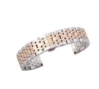 THBGTCNQ Uhrenarmband, Ersatzarmband aus Edelstahl, Unisex, Faltschließe aus Metall(Silver Rose Gold,22mm)