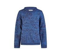 THC Schafwoll Strickpullover Blau 716 - Warmer Wollpullover aus 100% Schurwolle - Unisex Melange-Strickpullover Rundhals, Gr. M