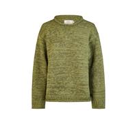 THC Schafwoll Strickpullover Grün 720 - Warmer Wollpullover aus 100% Schurwolle - Unisex Melange-Strickpullover Rundhals, Gr. L