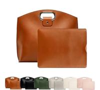 The 2-Piece Set: Sophisticated Business Waterproof Leather Laptop & Tote Set, 14-16 Inch Retro Laptop Bag for Women (Brown)