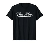 The Alps Retro Mountain Design Vintage Athletic Graphic Preisgünstiges Grafik-T-Shirt, Herren, Schwarz, S