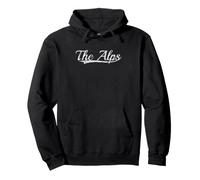 The Alps Retro Mountain Design Vintage Athletic Graphic Pullover Hoodie