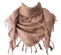 THE ART BOX 100% Baumwolle, Militär-Schal, taktischer Wüstenschal, arabischer Schal für Herren, Gesichtsmaske, Halstuch, Shemagh-, Wickelschal, afghanischer, Beige/Braun, 45 in x 45 in
