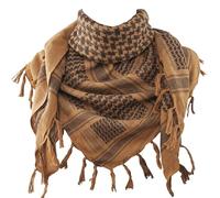 THE ART BOX Militärischer Herrenschal, 100% Baumwolle, taktischer Wüstenschal, arabischer Schal für Gesichtsmaske, Halstuch, Bandana, Shemagh, Wickeltuch, afghanischer Schal 110cm x 110cm, Braun