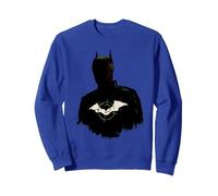 The Batman Silhouette with Riddler Logo Sweatshirt, Unisex für Erwachsene, Königsblau, XL