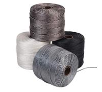 The Beadsmith S-Lon Perlenschnur - 0,5 mm gedrehte Nylonschnur zum Auffädeln, 4 Stück, Basic Mix, TEX210, 70 Meter pro Spule