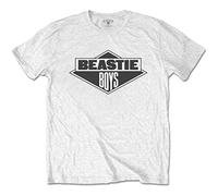 The Beastie Boys T Shirt Schwarz and Weiß Band Logo Nue offiziell Herren Weiß L