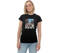 The Beatles Abbey Road Women's Short Sleeve Shirt Gr. 36, Schwarz - Schwarz