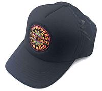 The Beatles Baseball Cap SGT Pepper Drum Logo Nue offiziell Schwarz Mesh Trucker One Size