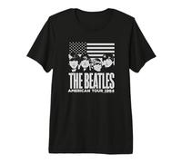 The Beatles - Beatles American Tour 1969 Gruppe mit Flagge Premium T-Shirt