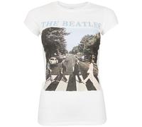 The Beatles - Damen T-Shirt Abbey Road & Logo - weiß XXL