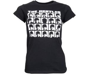The Beatles - Damen T-Shirt Hard Days Night Faces Mono - schwarz S