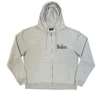 The Beatles Drop T Logo (Back Print) Grey L Hoodie