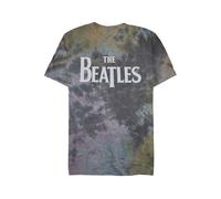 The Beatles T Shirt Drop T Band Logo Nue offiziell Dip Dye on Grau Unisex S