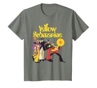 The Beatles Gelbes U-Boot-Armband T-Shirt, Kinder, Heidekraut/Armeegrün, 140