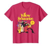 The Beatles Gelbes U-Boot-Armband T-Shirt, Kinder, Rot Meliert, 92