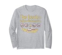 The Beatles - Gelbes U-Boot, Retro-Kunst Langarmshirt, Unisex für Erwachsene, Grau Meliert, L