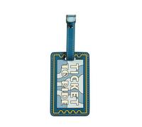 The Beatles Gepäckanhänger aus PU-Leder, Blau / Weiß, 16,5 x 5,8 cm
