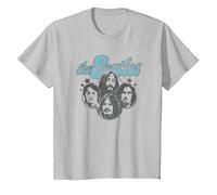 The Beatles - Groovy Blue Logo mit Gesichtern der Bandmitglieder T-Shirt, Kinder, Silber, 152