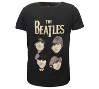 The Beatles John Paul George Ringo Faces T-Shirt - offizielles Merchandise Größe: XXL Schwarz