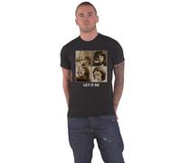 The Beatles Let It Be Sepia Band Photo offiziell Herren Nue Schwarz T Shirt
