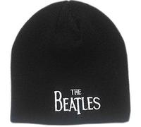 The Beatles Mütze Beanie Classic Drop T Band Logo Nue offiziell Schwarz One Size