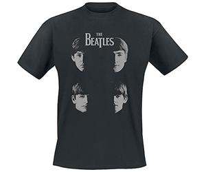 The Beatles Shadow Faces Männer T-Shirt schwarz M 100% Baumwolle Band-Merch, Bands, Nachhaltigkeit