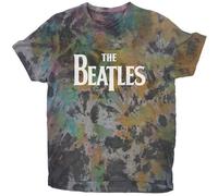 The Beatles T Shirt Drop T Band Logo Nue offiziell Dip Dye on Grau Unisex S