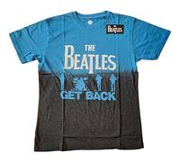 The Beatles T Shirt Get Back Band Logo Nue offiziell Herren Blau Dip Dye L