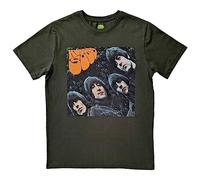 The Beatles T Shirt Rubber Soul Album Cover Nue offiziell Unisex Grün L