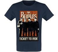 The Beatles Ticket to Ride Männer T-Shirt Navy M 100% Baumwolle Band-Merch, Bands, Nachhaltigkeit