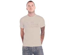 The Beatles Unisex gesticktem Drop-T-Logo, offizielles, Sandfarben T-Shirt, Sand, M