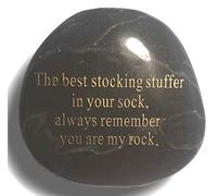 The Best strcking stuffffer in Your Sock, Always Remember, You Are My Rock, gravierter Rock (schwarz)