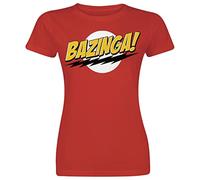 The Big Bang Theory Bazinga Frauen T-Shirt rot S 100% Baumwolle Fan-Merch, TV-Serien