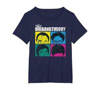 The Big Bang Theory Faces T-Shirt, Damen Große Größen, Marineblau, 2X