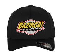 The Big Bang Theory Offizielles Lizenzprodukt Bazinga Patch Flexfit Baseball Cap (Schwarz), Small/Medium